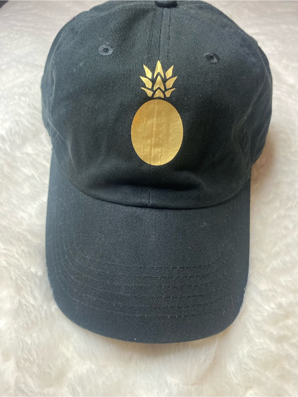 Newhattan Black Gold Pineapple Baseball Cap Adjustable Cotton Hat